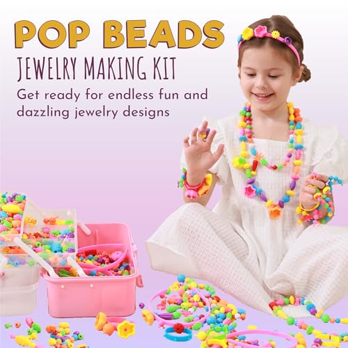 Orian Jewelry Making Kit for Girls, 850+ Pop Beads, Bracelet & Necklace - size: 850+ Piece Set