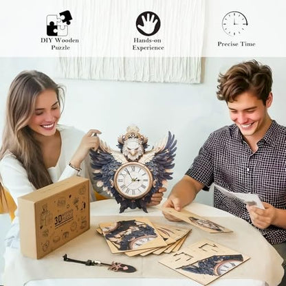 KAAYEE 3D Puzzles for Adults Eagle Clock Bird Wooden Puzzle DIY Craft - color: Eagle Clock
