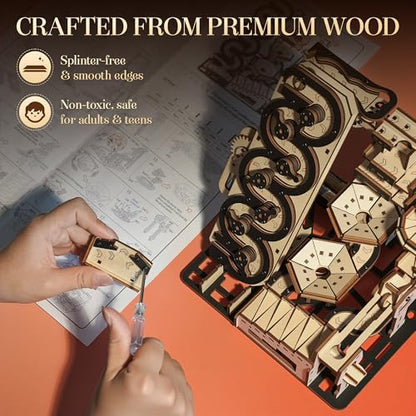 Electric Rolling Ball Maze, 3D Wooden Mechanical Puzzle for Adults Teens 14+ - color: Jw029-318pcs