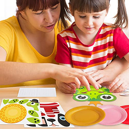 V-Opitos Arts and Crafts Kits for Kids, 24 Pack Simple Animal Paper Plate Crafts for Toddler Age of 2, 3, 4, 5 Years Old, Fun Preschool Classroom Activity Project for Boy & Girl - size: Animal (Pack of 2)