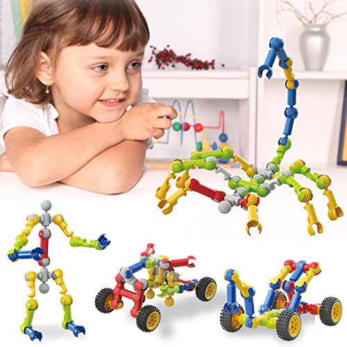170 Pcs STEM Building Toys for Kids Ages 4-8, Building Blocks Educational Construction Engineering Building Kit for Ages 3 4 5 6 7 8 9 Year Old Creative Kids Games, Christmas Birthday Gifts Boys Girls - color: Green