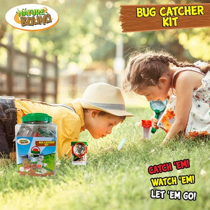 Nature Bound Bug Catcher Kit - 20 Piece Outdoor Exploration Set for Kids - Educational & Fun - Safe Insect Catch & Release with Bucket, Net, Magnifier & More - Great Gift for Young Explorers