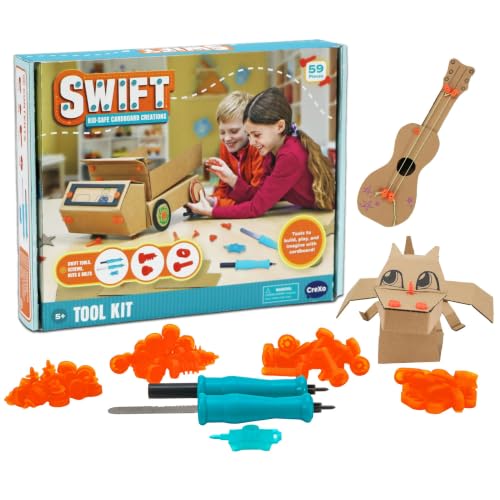 Swift Tool Kit – Cardboard Cutter & Construction Tool Set for Kids Age 5+ - size: Tool Kit (50+ pcs)