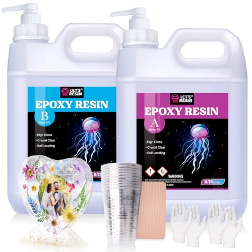 LET'S RESIN Resin Epoxy Kit, 1.5 Gallon Bubble Free & Crystal Clear Epoxy - size: 1.5gallon