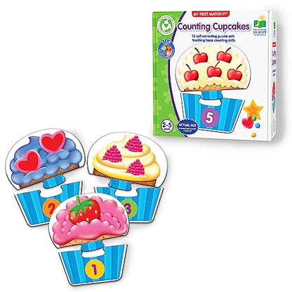 The Learning Journey: My First Match It - Counting Cupcakes- 15 Piece Self-Correcting Matching Puzzles - First Learning Toys for Toddlers 2-5 - Award Winning Toys - size: 15 pieces, style: Modern