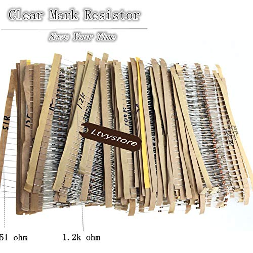 2425pcs 97 Values 1 ohm - 1M ohm 1/8W Carbon Film Resistors Assortment Kit Assorted Set