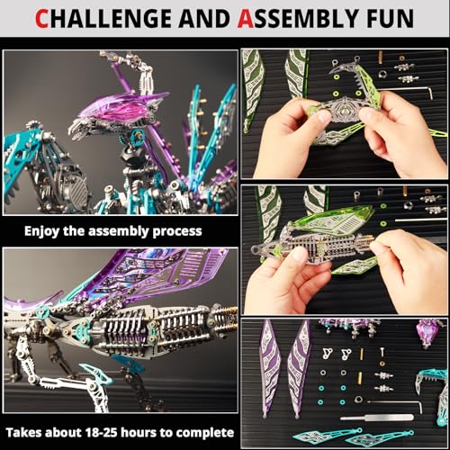 3D Metal Puzzles for Adults, Metal Model Kits Difficult Metal Building Kit - color: Purple
