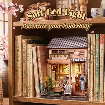 Cutefun Book Nook Kit - DIY Miniature Dollhouse Kit for Adults and Teens - color: Sakura Kimono Shop