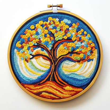 Punch Needle Kits for Beginners Golden Life Tree 20x20cm-1 - color: 02-Tree