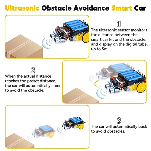 MiOYOOW Ultrasonic Ranging Obstacle Avoidance DIY Car Kit for Students