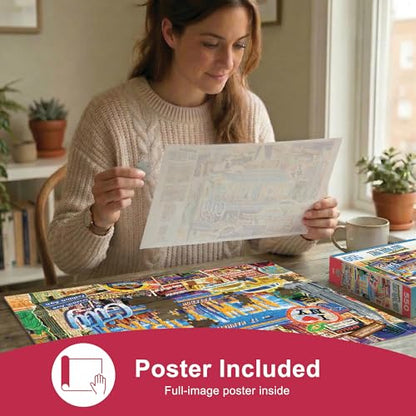 MasterPieces - 550 Piece Jigsaw Puzzle, New York, Fun for Adults, Family, Kids, 18" x 24" - style: New York