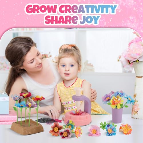R RUCKERCO Flower Bouquet Craft Kits, DIY Arts and Crafts for Kids 4-6-8,Kids Crafts and Toys for Girls Toddler Activities Girl Art, 4 5 6 7 8+Year Old Girl Birthday Gifts Ideas Gifts for Girls 8-12