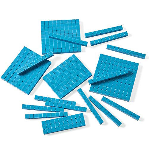 hand2mind Blue Plastic Base Ten Blocks Rods Set, Set of 50 - color: Blue