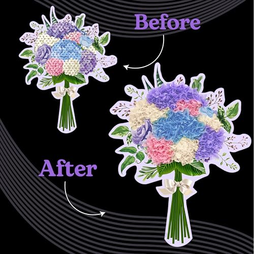 Unwynd Poke Art Hydrangea Flower Bouquet Kit for Adults, Women and Teens - style: Hydrangea