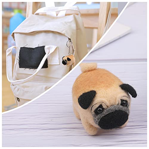 QMNNMA Needle Felting Kits for Beginners, Pug Wool Felting Kit - size: Pug