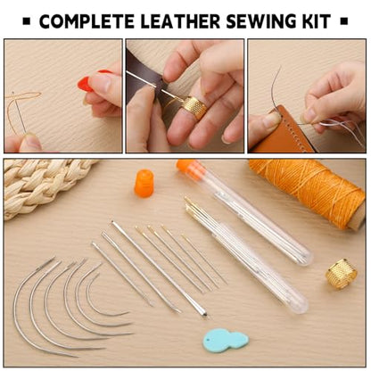 Upholstery Repair Kit, 71 Pcs Heavy Duty Sewing Kit, Leather Stitching Kit - color: Multicolor - Upgraded