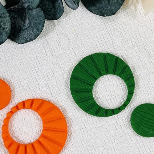 Xaekicr Sunburst Ring Polymer Clay Cutters – Textured Circle Clay Cutters and Tools for Polymer Clay Jewelry Making and DIY Earrings - color: 2G color