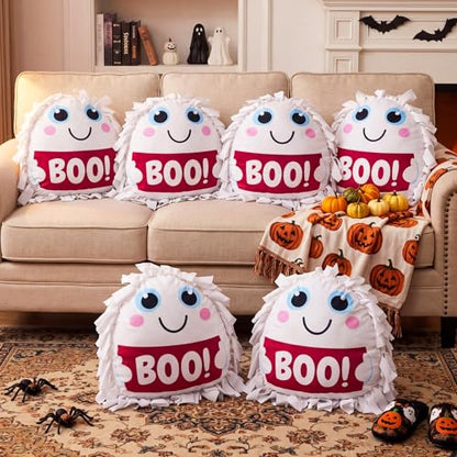 Weysat 6 Sets Boo! Halloween Ghost Tied Pillow Craft Kit No Sew DIY Craft - style: Halloween Ghost