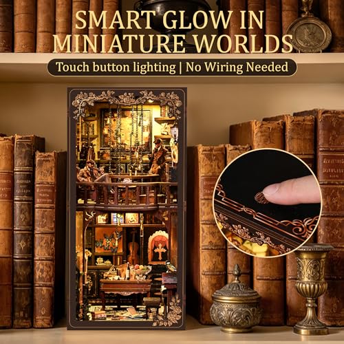 CRIOLPO Book Nook Kits for Adults - DIY Miniature House Kit with LED Lights - color: The Mystery of the Hidden Box