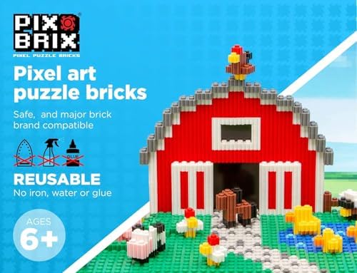 Pix Brix Pixel Puzzle Building Bricks, 3,000 Piece Container, Dark Palette - color: Dark, size: 3000pc