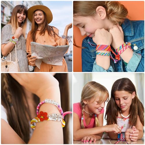 Maynacs Friendship Bracelet Making Kit for Girls 8-12, 28 Pre-Cut Threads - color: Pink/Purple