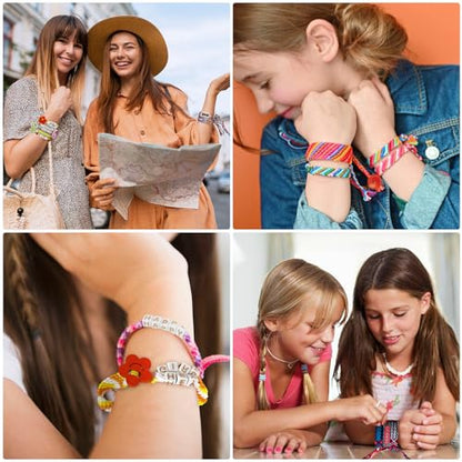 Maynacs Friendship Bracelet Making Kit for Girls 8-12, 28 Pre-Cut Threads - color: Pink