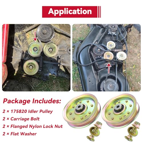 GELASKA 2Pack 175820 Idler Pulley for Husqvarna 48 inch Z4822 Z4824 GTH2548 - color: A10 2x175820