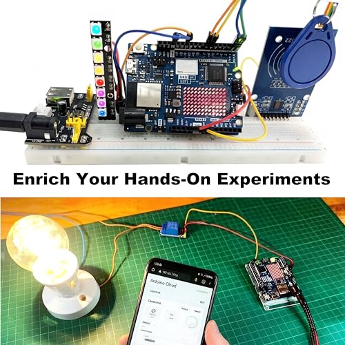Uno R4 WiFi Super Starter Kit Compatible with Arduino IDE, Electronics Learning Set with Breadboard, Sensors & Circuit Board, DIY Robotics STEM Kit for Beginners, with Online Tutorials & Video Course