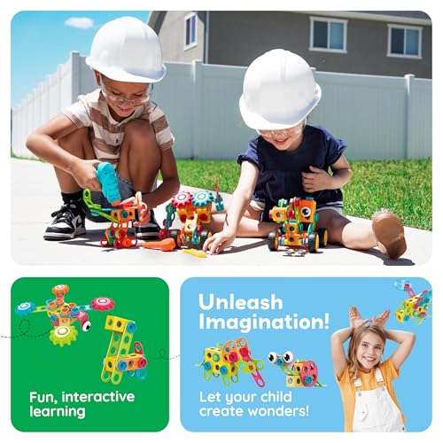 PicassoTiles STEM Learning Toys 250 Piece Building Block Kids Construction Engineering Kit Toy Blocks Children Early Education Playset w/Free IdeaBook, Power Drill, Clickable Ratchet, Age 3+ PTN250 - color: 250pcs Transformation