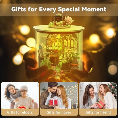 Flever Dollhouse Miniature DIY House Kit Creative Room Dream Bottle Series with Furniture for Romantic Valentine's Gift (Magic Garden) - color: Magic Garden