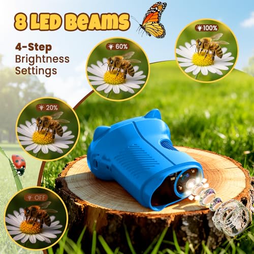Handheld Digital Mini Microscope for Kids: 1000X 4K 2.4" Microscopes Toys - color: Blue