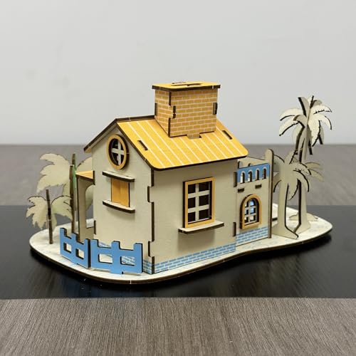 Log Cabin Mini House 3D Wooden Puzzle Building Kit for Adults Teens
