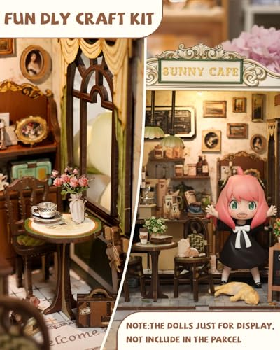 Cutefun Book Nook Kit - DIY Miniature Dollhouse Kit for Adults and Teens - color: Sunny Cafe