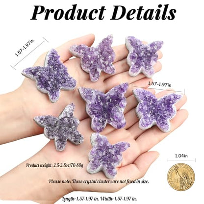 ZHIYUXI Butterfly Gifts Crystal Butterfly Cluster Amethyst Healing Crystals - color: U# Butterfly