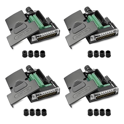 4PCS DB25 Male Solderless Breakout Connector with Case Long Bolts Tail Pipe - style: Male