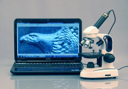AmScope Cordless Compound Monocular Microscope, 25 Prepared Slides - style: M158C-2L-PS25