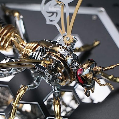 3D Metal Wasp Puzzles for Adults, Model Kits Mechanical Building Blocks, Difficult DIY for Assembly Gifts for Men Gold - style: 3D Metal Wasp-Silver Gold
