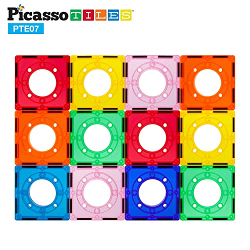 PicassoTiles Magnetic Tiles for Marble Run Racetrack Square Joint Shape Building Block Construction Colorful STEM Toy Set Learning Kit Educational Magnet Playset for Toddler Boys & Girls Ages 3+ - color: Marble Run Square Joint