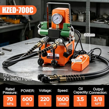 HZLZRZ Mini Double Acting Electric Hydraulic Pump with CR-400 Connector - style: HZED—700C