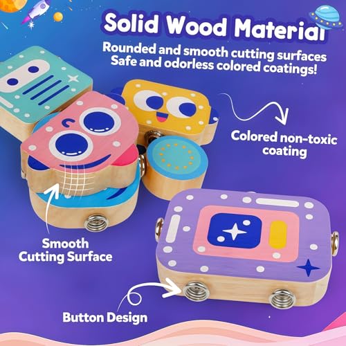 Robot Toys for Kids 3-5,Montessori Wooden Learning Toy with Take Apart Features Robots,STEM Educational Play Fine Motor Games for Boys Girls - style: Robot
