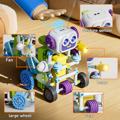25PCS Circuit Blocks Board for Kids,Build 64 Projects,with 434 PCS STEM Toys,Build 36+ Robot Models with Solar Power, Gears & Sensors,Educational STEM Toys, Great Gift for Toddler Boys & Girls