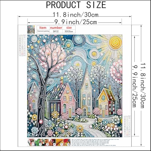 House Diamond Art Kits for Adults,DIY Diamond Painting Kits 12 X 12 inch - color: SH132