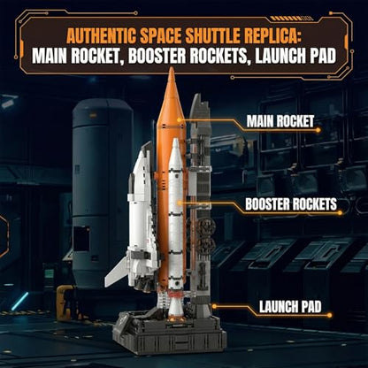 Space Shuttle Building Blocks Set, 616 Pieces Mini Rocket Model Kit with Launch Pad, Space Program Collectible Display, STEM Inspired Construction Toy for Hobbyists & Enthusiasts - style: Artemis