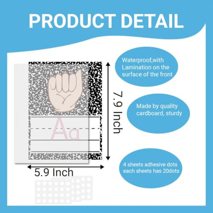 37 Pcs Composition ASL Alphabet Cards Number Line and ABC Sign Language Flash Cards Posters for Composition Note Classroom Wall (Composition ASL) - color: Composition Asl