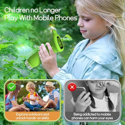 WINWEND Kids Microscope Pocket Microscope -1000X Portable Microscope for Kid | Photo and Video Mini Microscopes | 2'' Digital Little Scientist Microscopes for 3-10 Age Years Old Boys Girls Toys Gifts - color: Green
