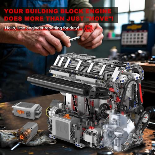 Sosuy L4 Car Engine Model Kit Mini Motor Building Blocks Sets that can Runs - color: L4 Engine