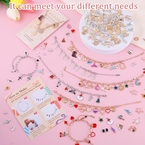 Wurosi 769Pcs Paperclip Charm Bracelet Kit for DIY Christmas Handcraft Gift - color: 769 Pcs Gold & Silver Bracelet