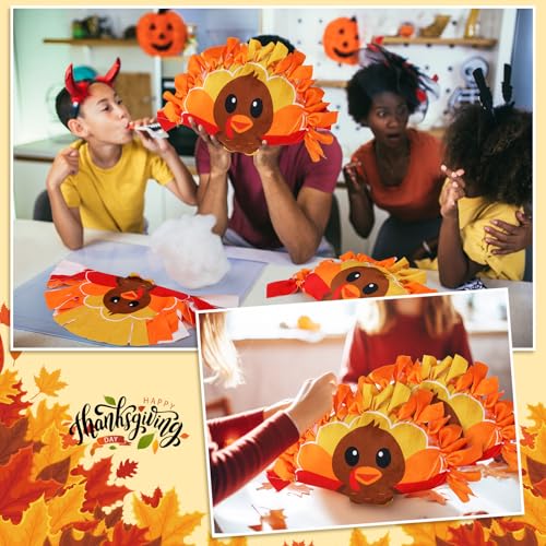 Weysat 6 Sets Thanksgiving Fall Turkey Tied Pillow Craft Kit DIY Turkey Pillow Craft Gifts with PP Cotton for Fall Harvest Thanksgiving Party Decor VBS School Favors Classroom Giveaways - style: Thanksgiving