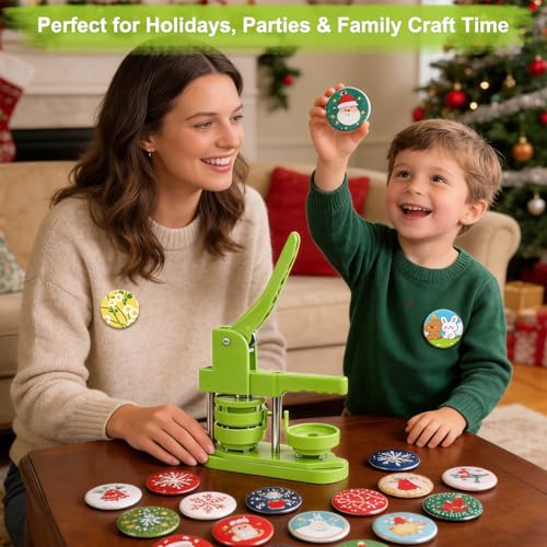 Button Maker Machine 58mm (2.25 in) Installation-Free, DIY Button Pin Maker Machine, Badge Punch Press with Free 100pcs Badge Supplies & Pictures & Circle Cutter - size: Round 58mm (2.25 inch)