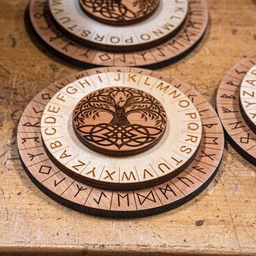 Yggdrasil Cipher Wheel - Create Messages in Viking Runes - size: Yggdrasil Cipher